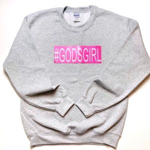 Pullover gray GodGirls sweatshirt. Soft and  comfy
